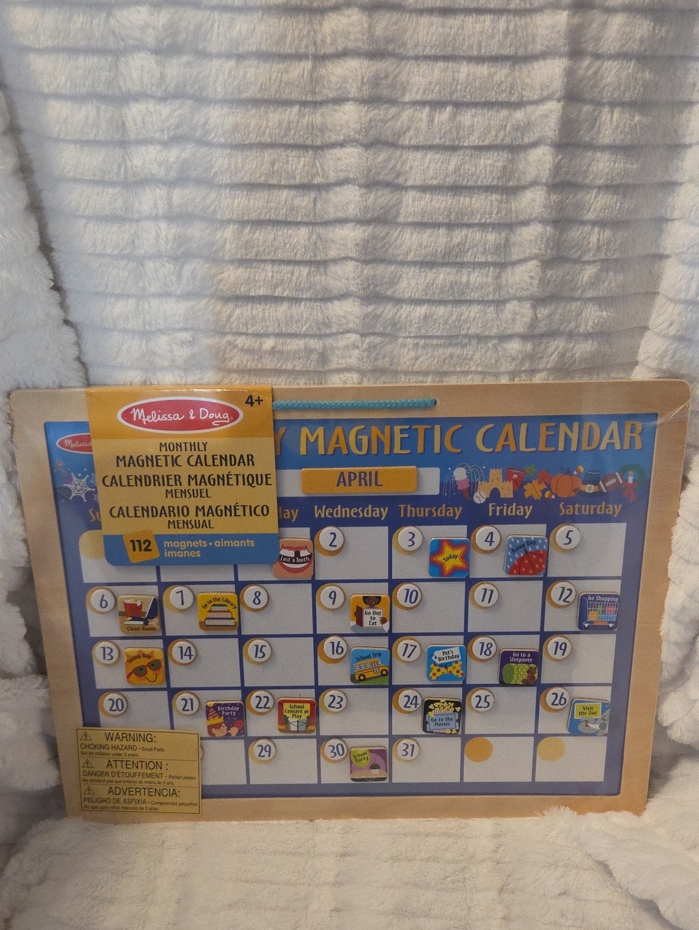 Melissa & Doug Magnetic Monthly Calendar - Blue and Yellow